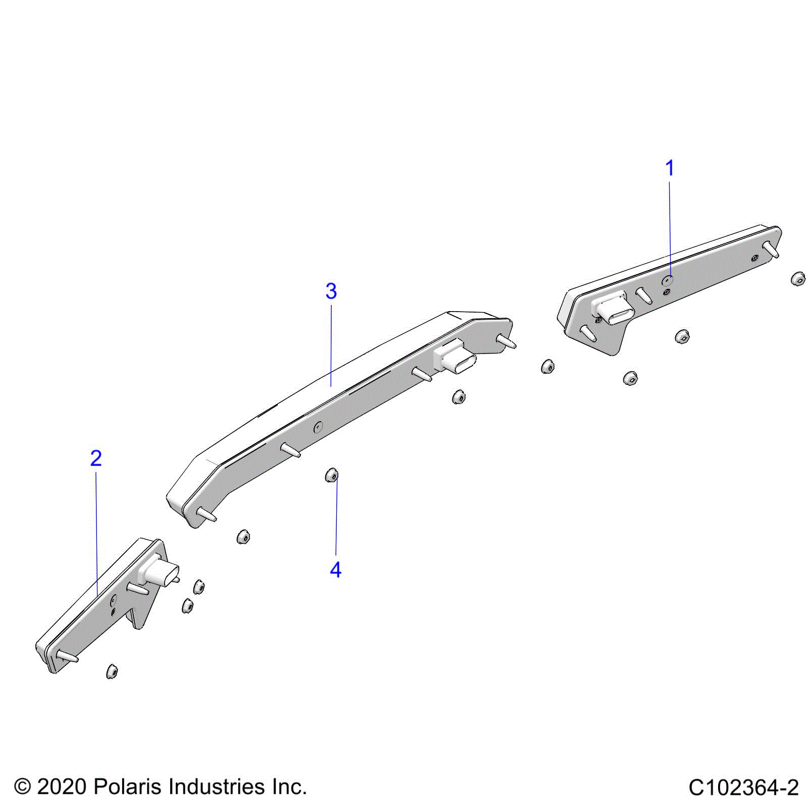 An Image of a Genuine Polaris Parts Schematic Diagram showing the schematic - ELECTRICAL: TAILLIGHTS - 2024 POLARIS SPORTSMAN XP 1000 55" 49S
