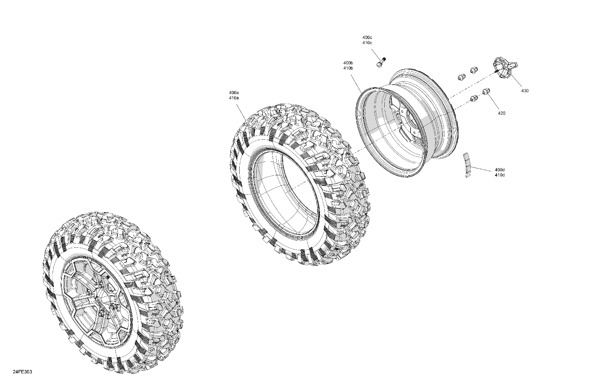 An Image of a Genuine Can-Am Parts Schematic Diagram showing the schematic - DRIVE - FRONT WHEELS