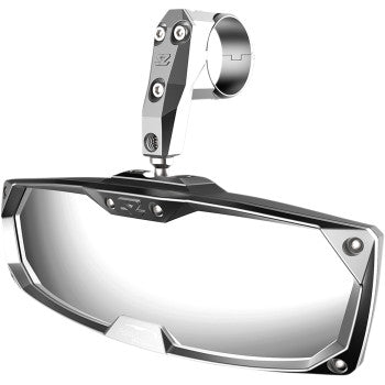 Halo R Rear View Mirror - Rectangle Silver 1.75" ROPS by Seizmik