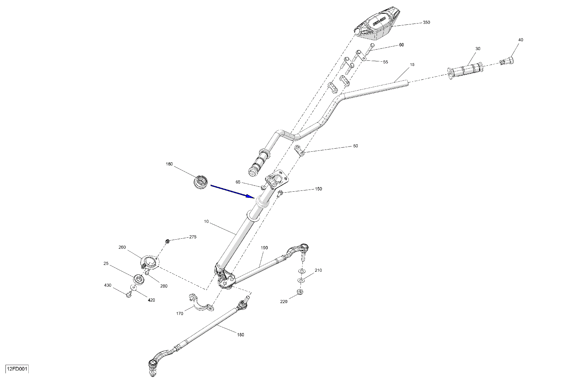 An Image of a Genuine Can-Am Parts Schematic Diagram showing the schematic - MECHANIC - STEERING