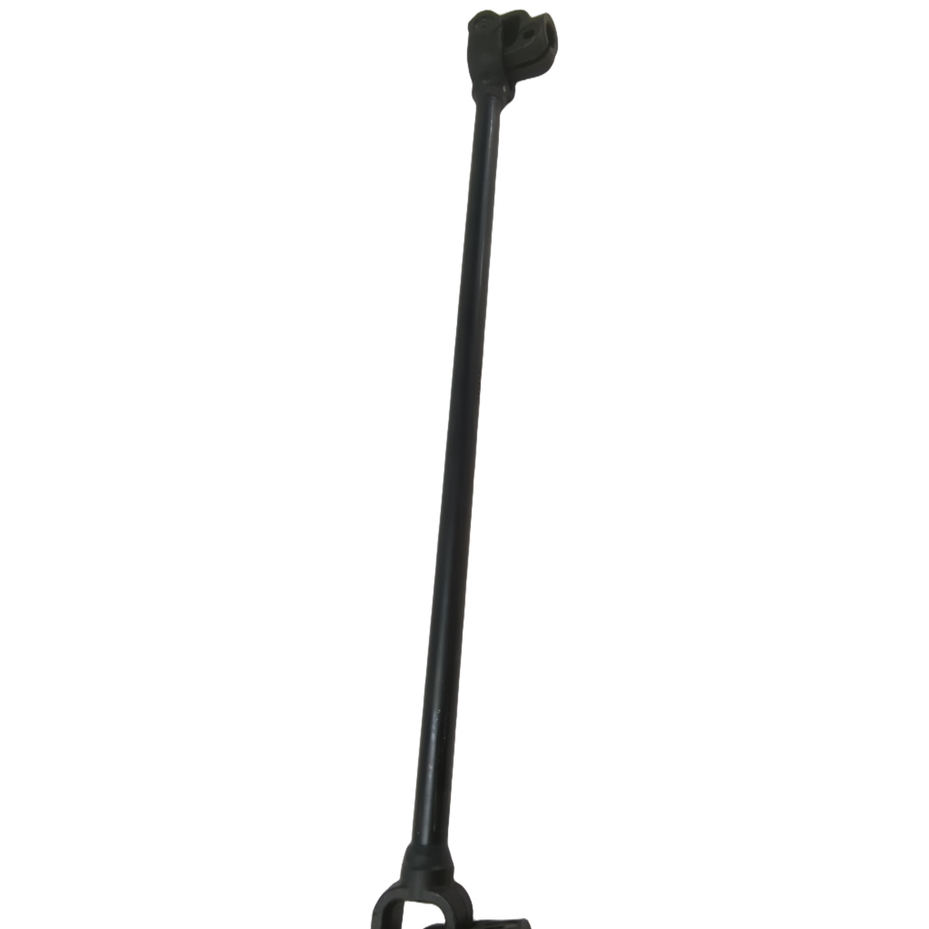 Black lower shaft steering rod with joint ends for Polaris UTV models.