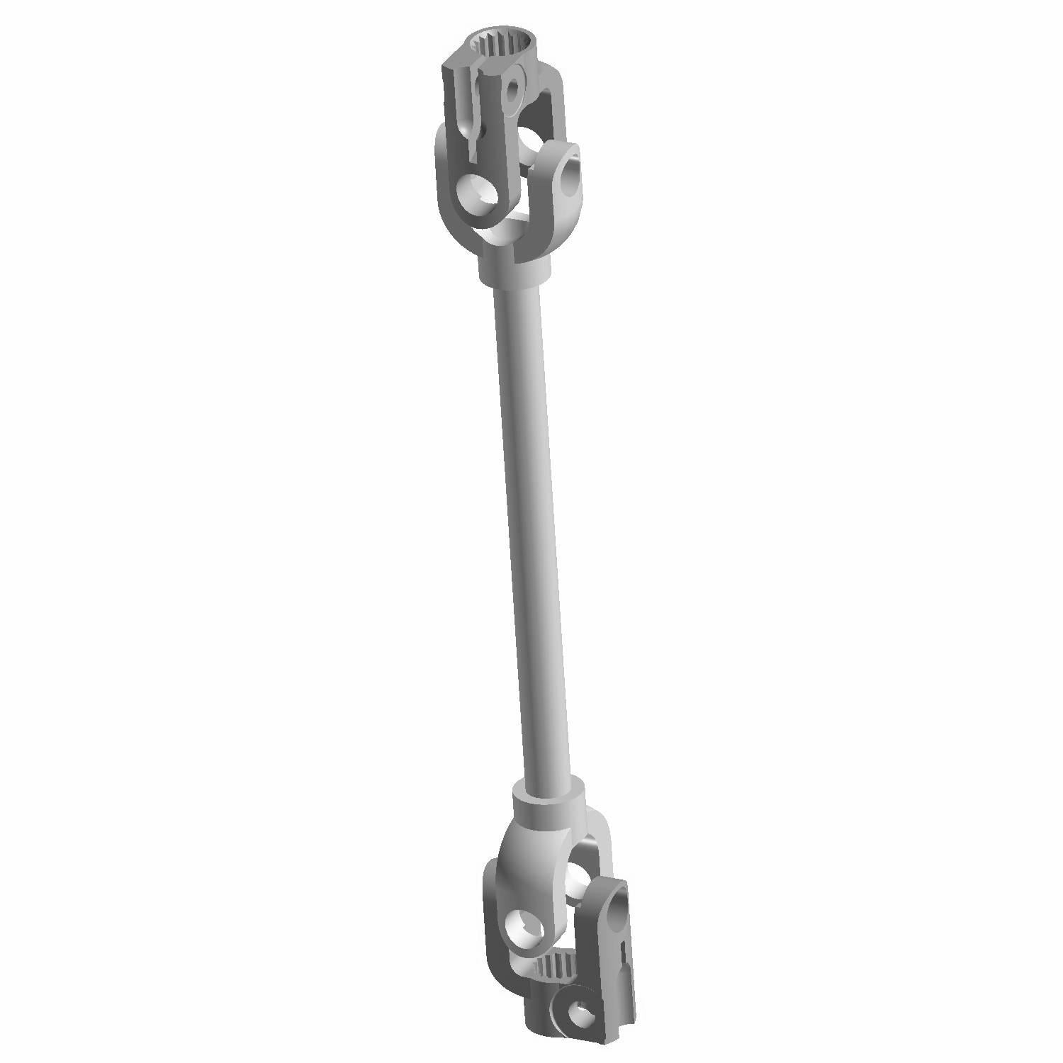 Gray metal steering shaft with universal joints at both ends for Polaris UTV models.