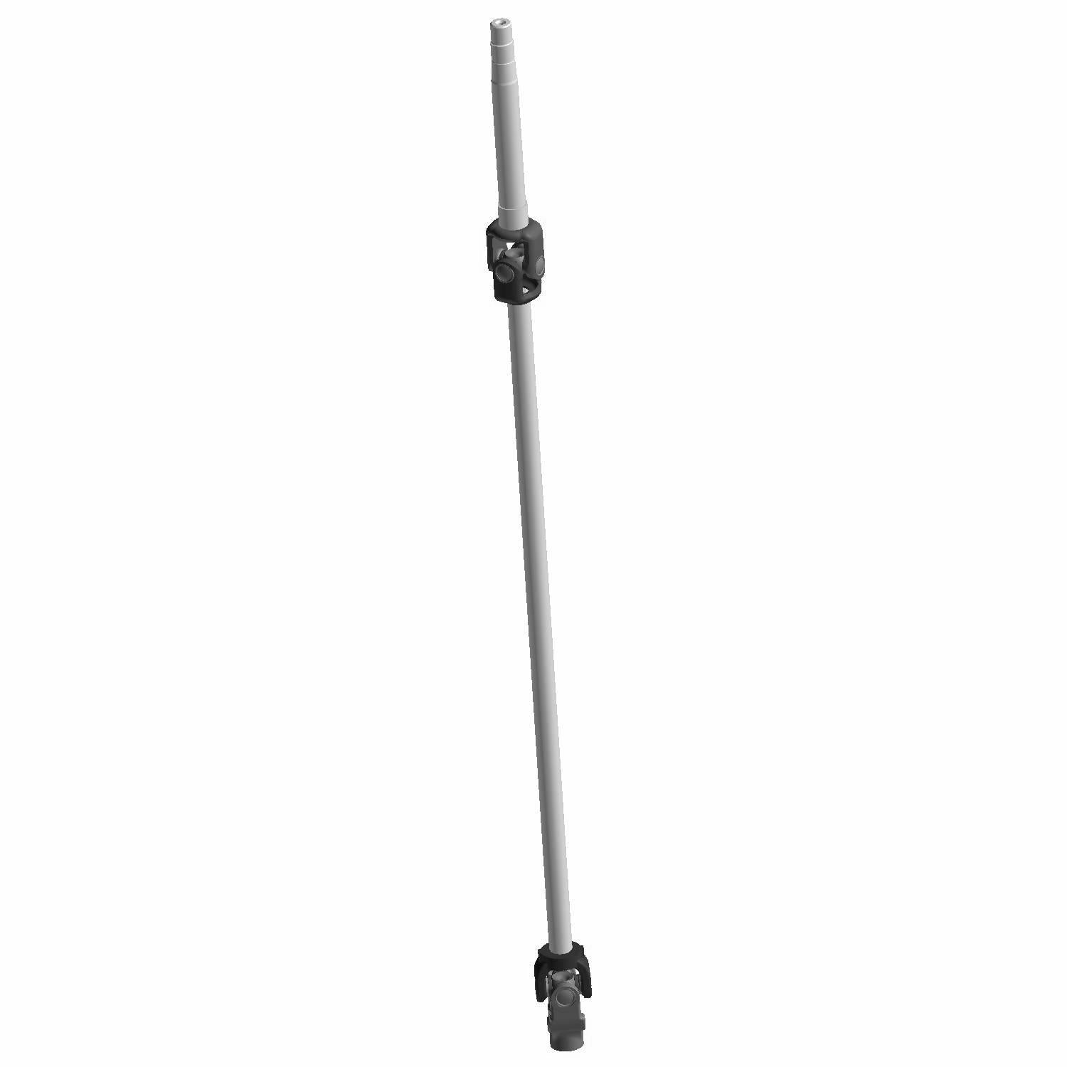 Long tubular metal steering shaft with black universal joints at both ends for Polaris RZR-570 models.
