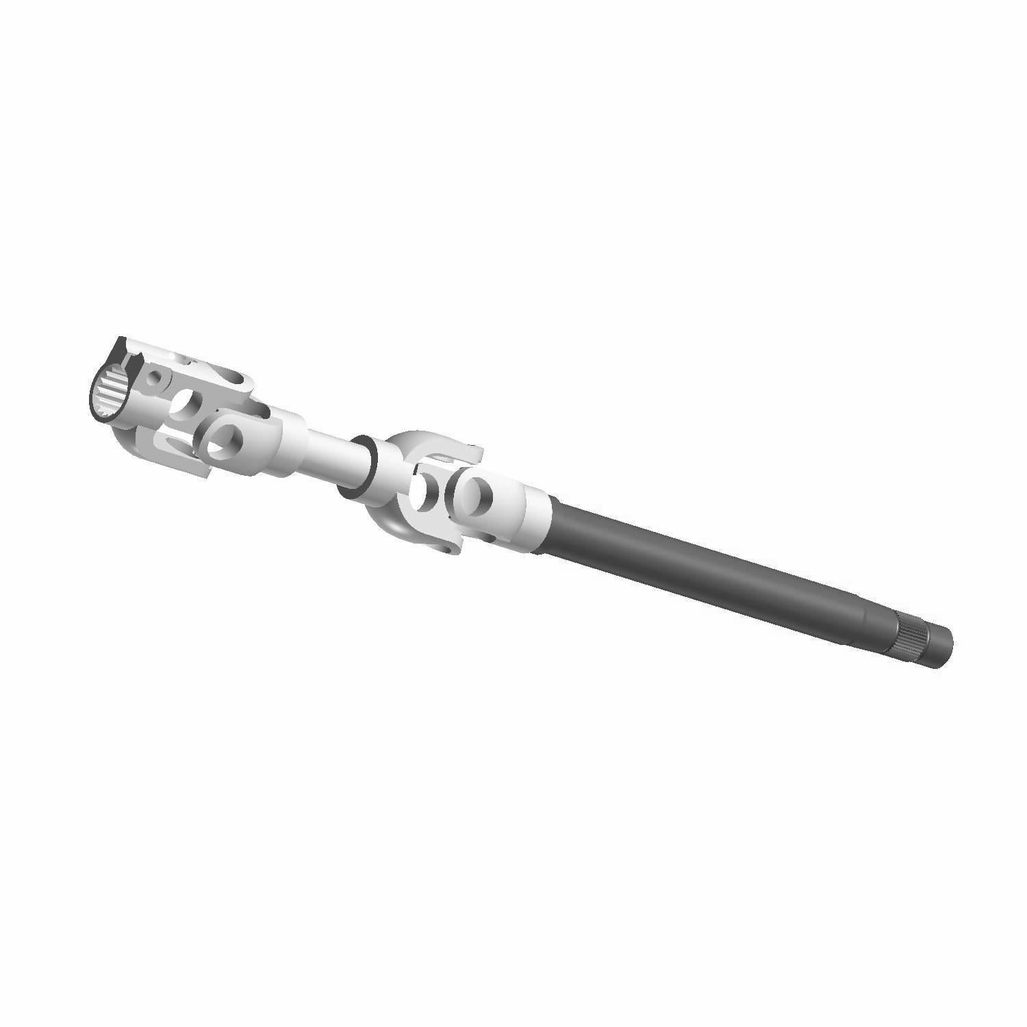Metal upper steering shaft with universal joints and black shaft section for Polaris UTVs.