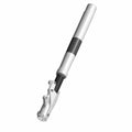 Black and silver right fork leg for 21-inch tire with mounting points and smooth finish.