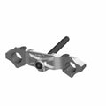 Matte black lower triple tree clamp with mounting holes and central steering stem for motorcycle fork assembly.