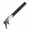 Matte black motorcycle fork tube with silver mounting bracket and attachment points on one end.