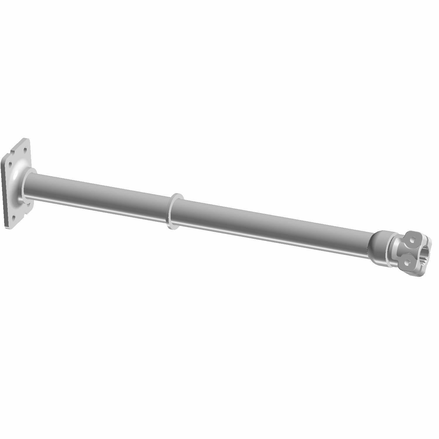 Metal upper steering post in matte black with mounting plates on both ends for Polaris ATV.