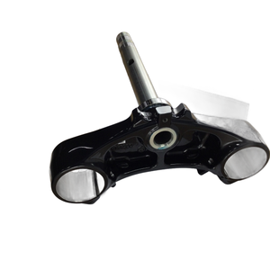 The Triple Lower Assembly, Black by Polaris, features a sleek black metal build with a silver handle—perfect for those seeking quality OEM parts for Indian Polaris or Indian motorcycles.