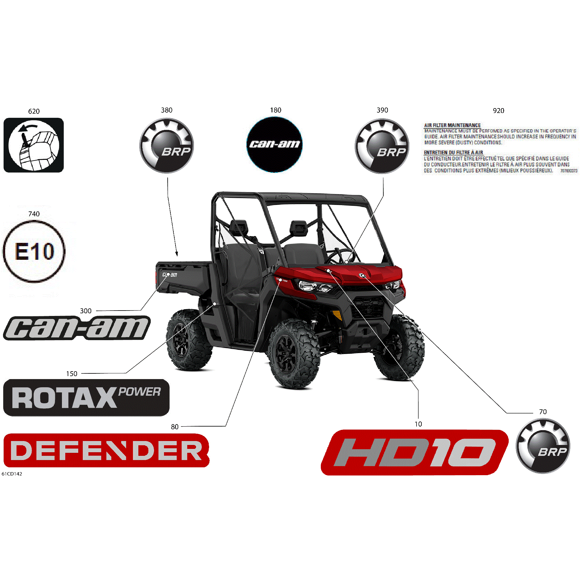 An Image of a Genuine Can-Am Parts Schematic Diagram showing the schematic - BODY - DECALS
