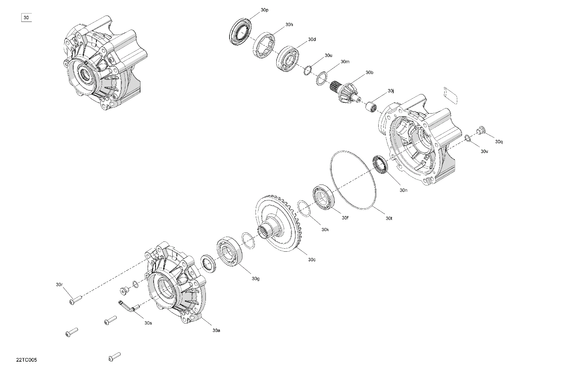 An Image of a Genuine Can-Am Parts Schematic Diagram showing the schematic - DRIVE - FINAL DRIVE UNIT