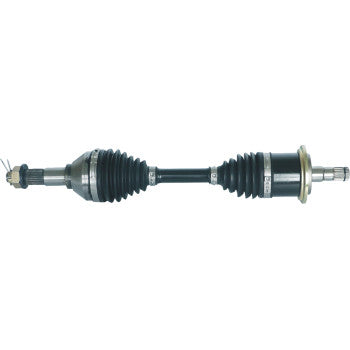 Heavy-duty black CV axle kit for Can Am Outlander/Renegade, rubber boots on both ends, metal shaft and connectors.