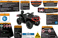 BODY - WARNING DECALS - 2018 CAN AM OUTLANDER MAX 4X4 XT 1000R - CALI - INTENSE RED SATIN