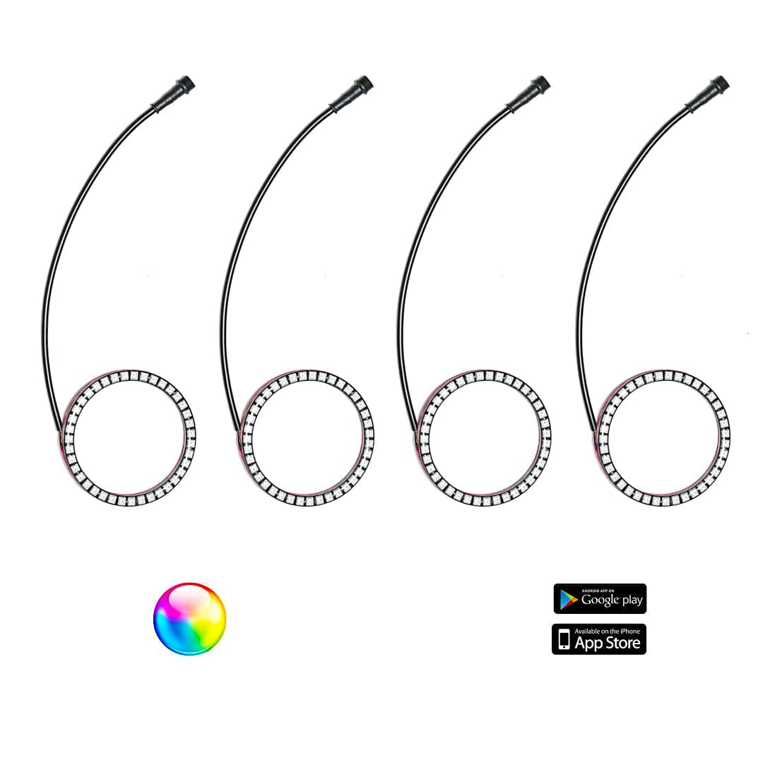 187 Style YXZ Halos with Control Harness by 5150 Whips WH-2004 Accent Lights WH-2004 Trinity Racing