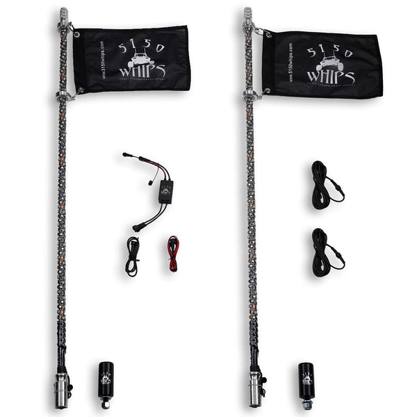 5150 Platinum 2x 187 LED Whips (1 Pair) by 5150 Whips Witchdoctors