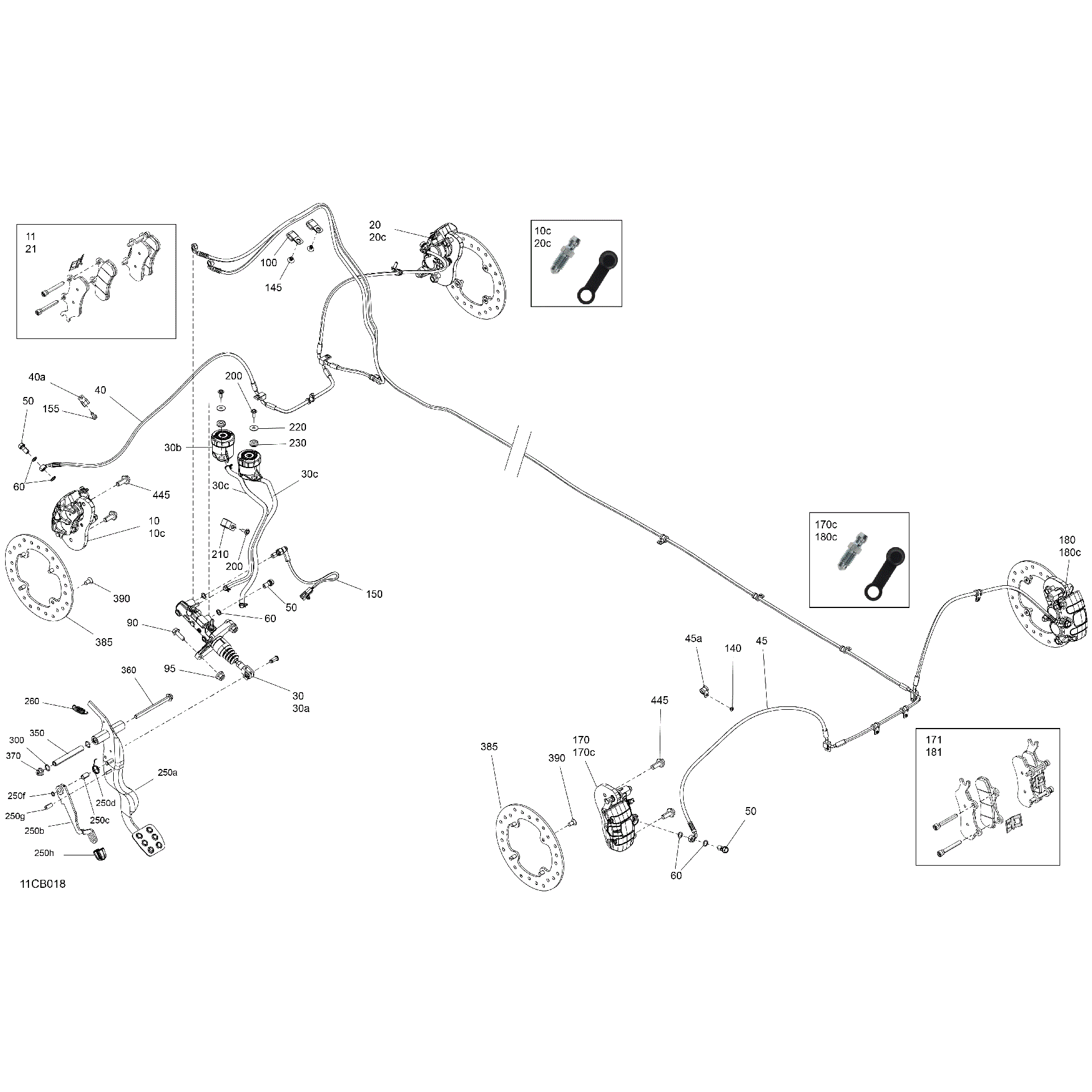 An Image of a Genuine Can-Am Parts Schematic Diagram showing the schematic - MECHANIC - BRAKE SYSTEM