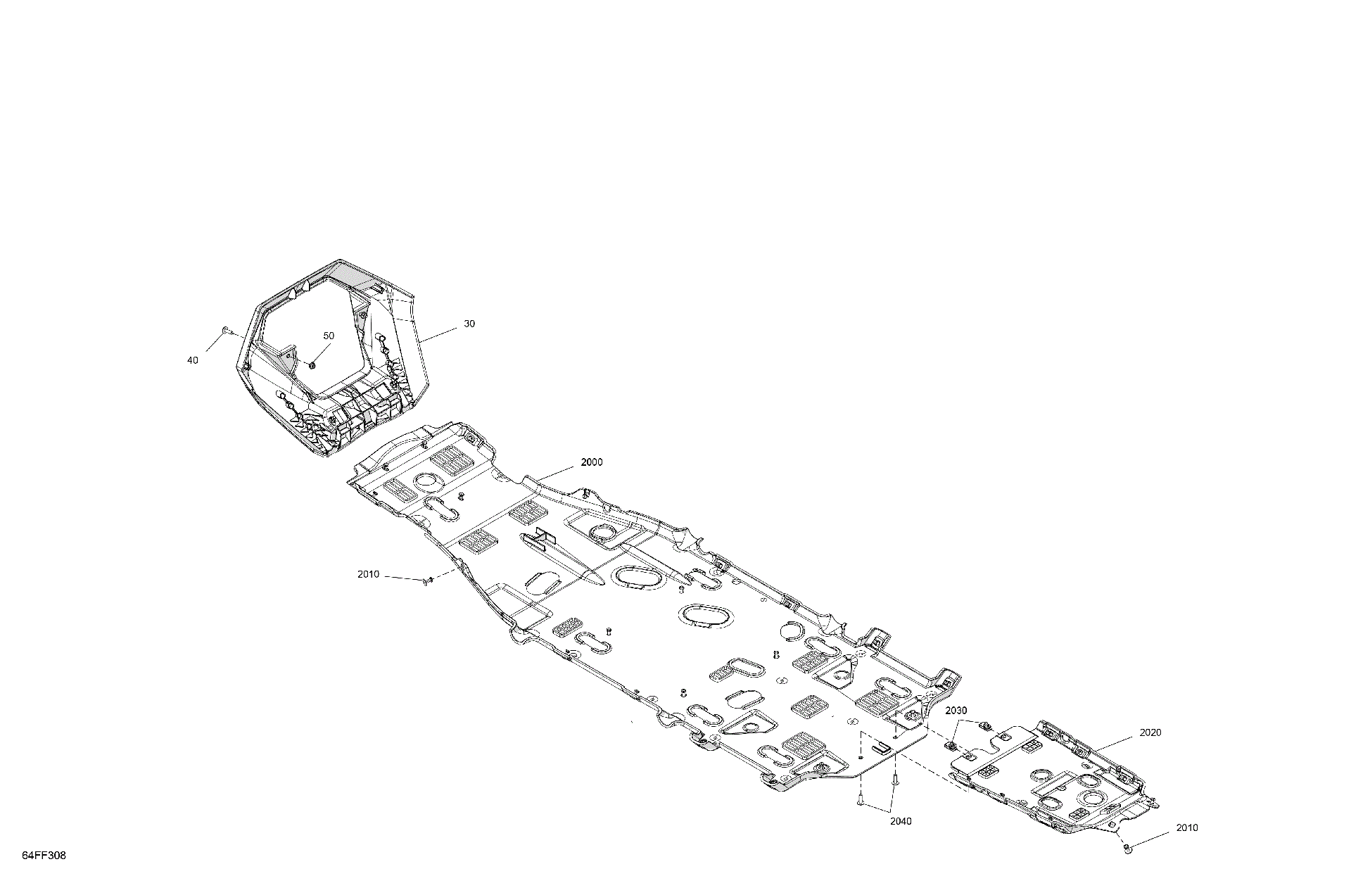 An Image of a Genuine Can-Am Parts Schematic Diagram showing the schematic - BODY - SKID PLATE AND BUMPER