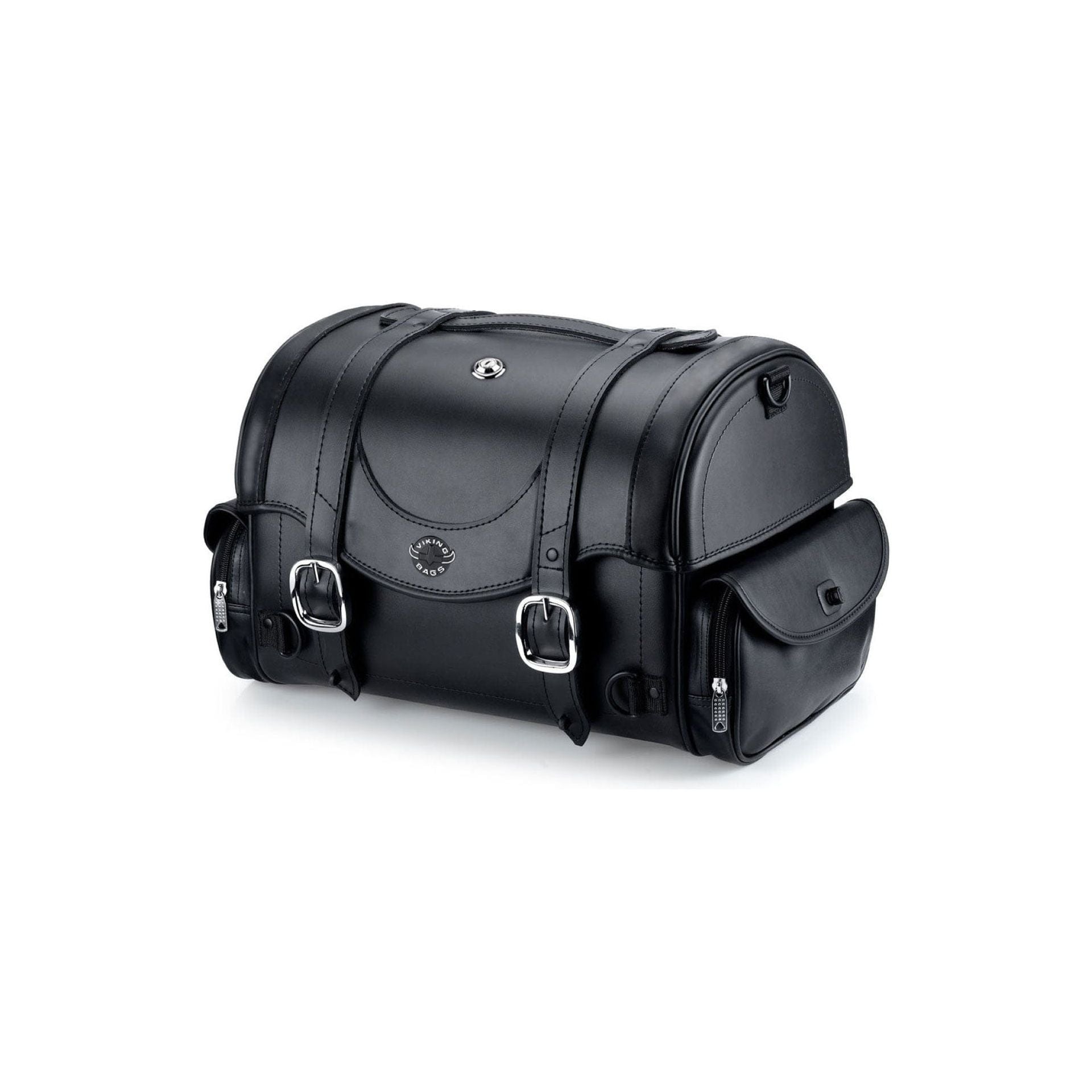 18L - Century Medium Indian Leather Motorcycle Sissy Bar Bag by Viking Bags 21906 Sissy Bar Bag
