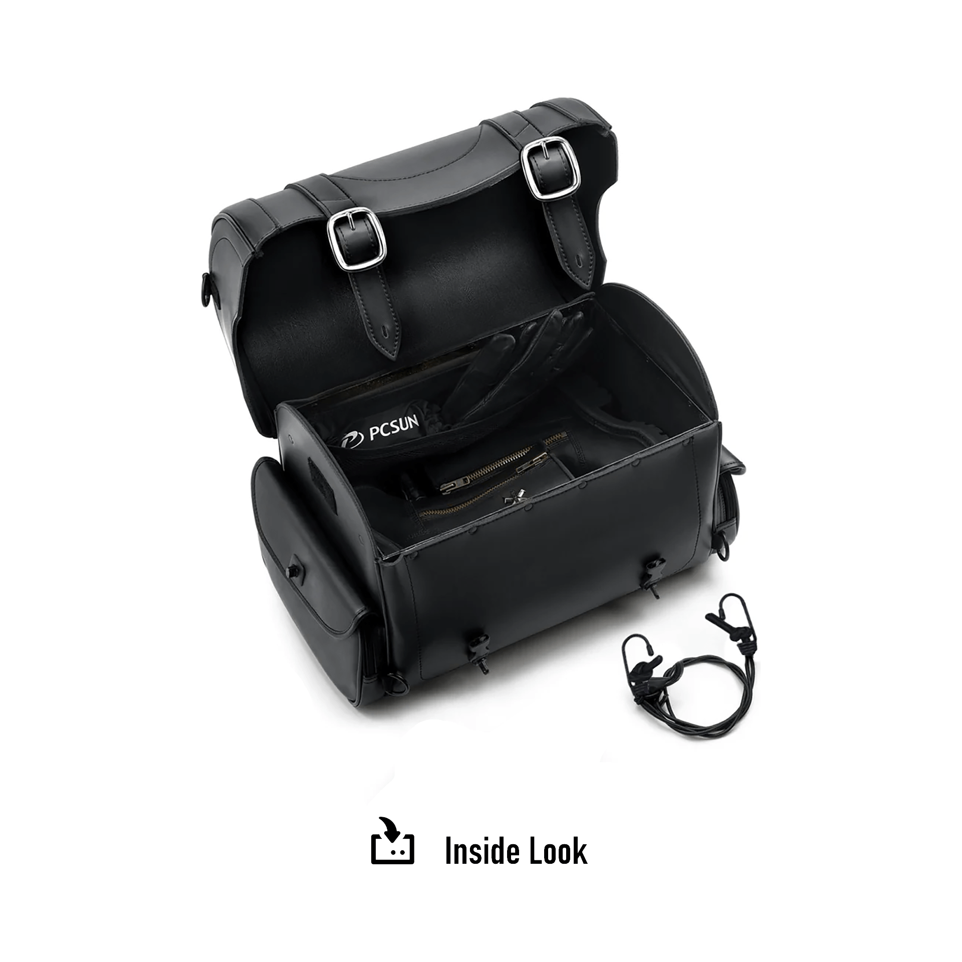 41L - Century XL Victory Leather Motorcycle Sissy Bar Bag by