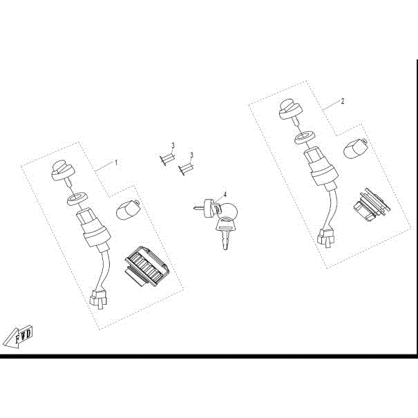 An Image of a genuine CFMOTO Parts Schematic Diagram showing the group - LOCK ASSY - 2015 CFMOTO CFORCE 800 X8