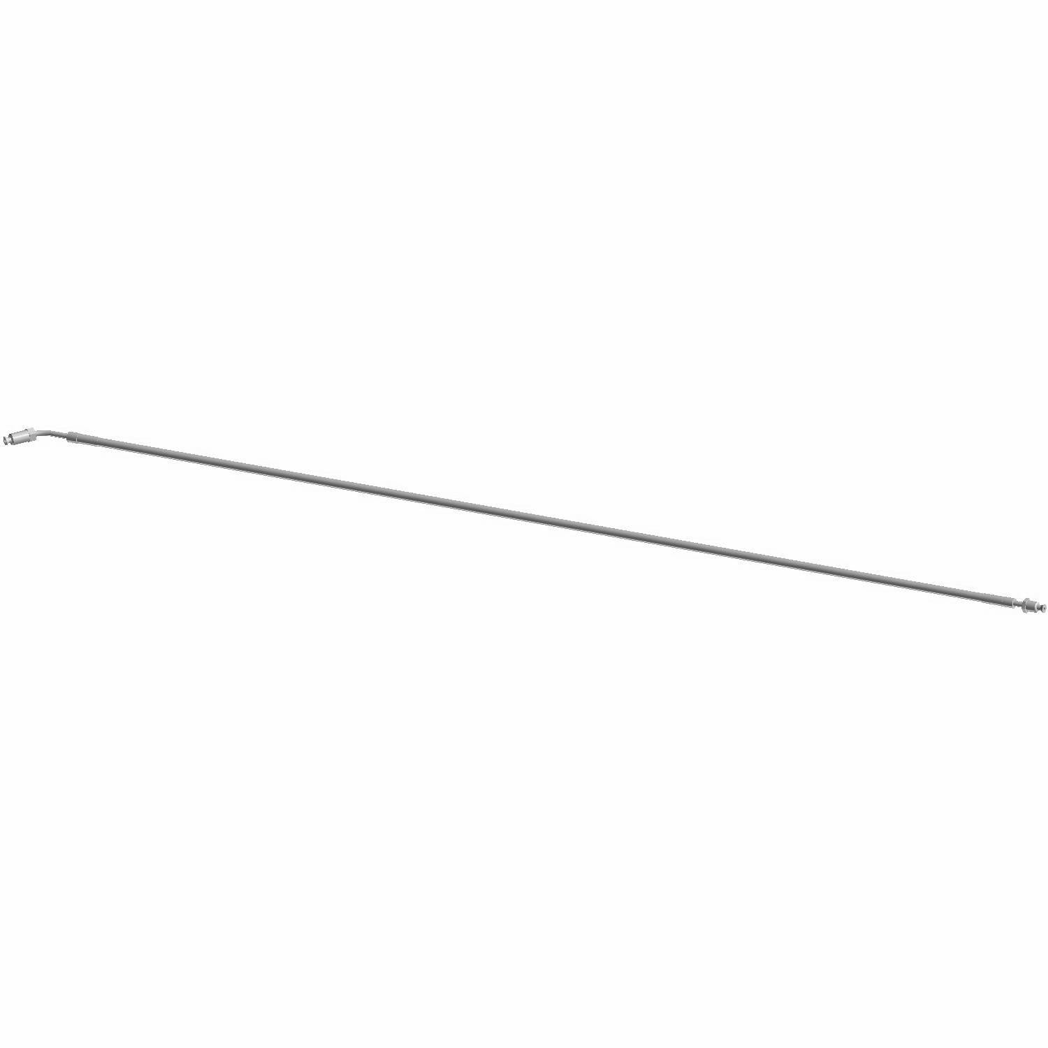 Long thin metal front brake line with threaded connectors on both ends for Polaris UTVs.