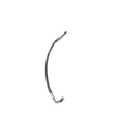 A single Hose, Brake, Front by Polaris with metal fittings on both ends, slightly curved and shown on a white background. Perfect OEM part for replacing your Victory front brake hose.