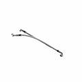 Black rubber brake hose with metal fittings on both ends designed for right caliper use on motorcycles.
