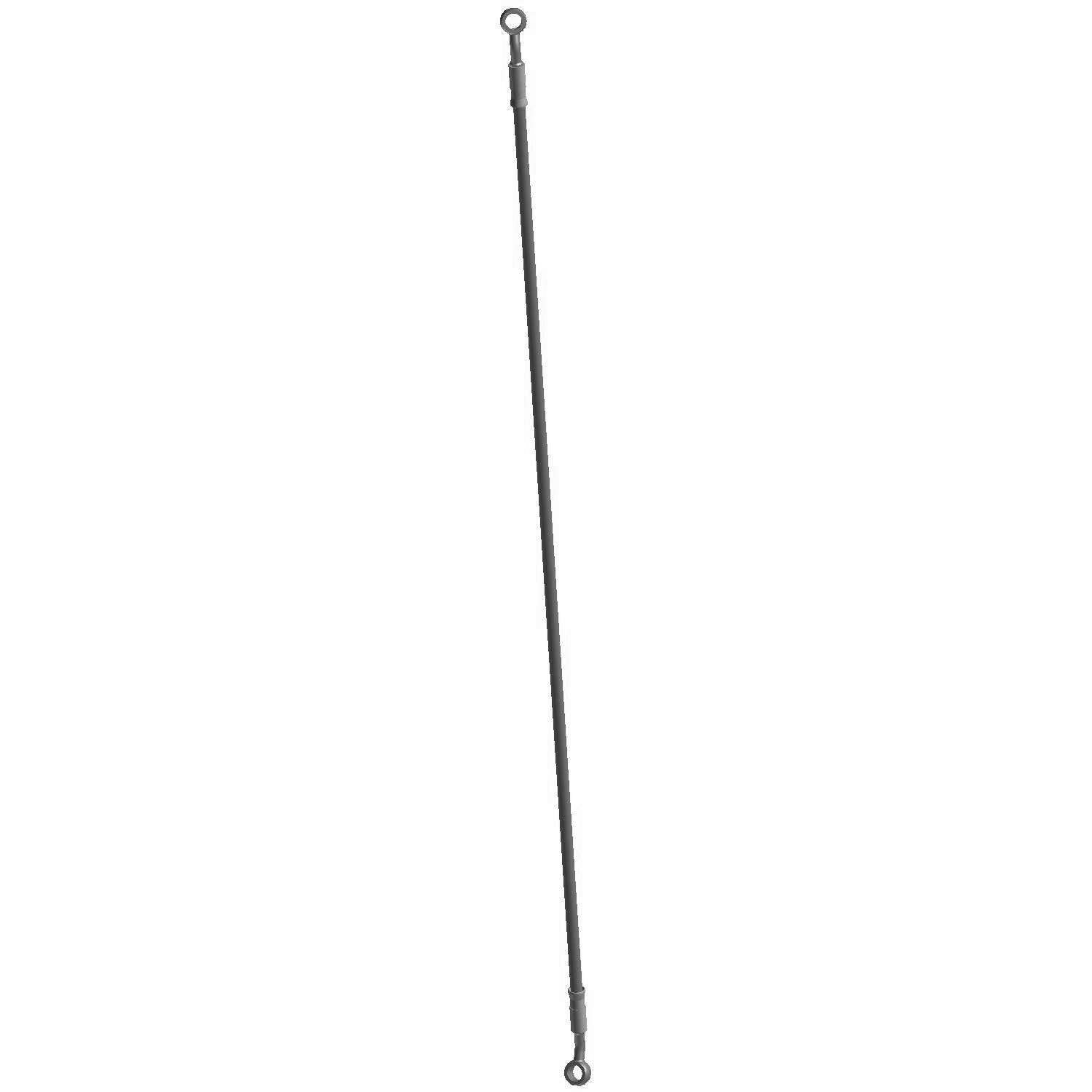 Black flexible front brake line with metal fitting loops at both ends for Polaris RZR models.