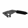 Black metal parking brake lever with textured rubber handle for Polaris vehicles.