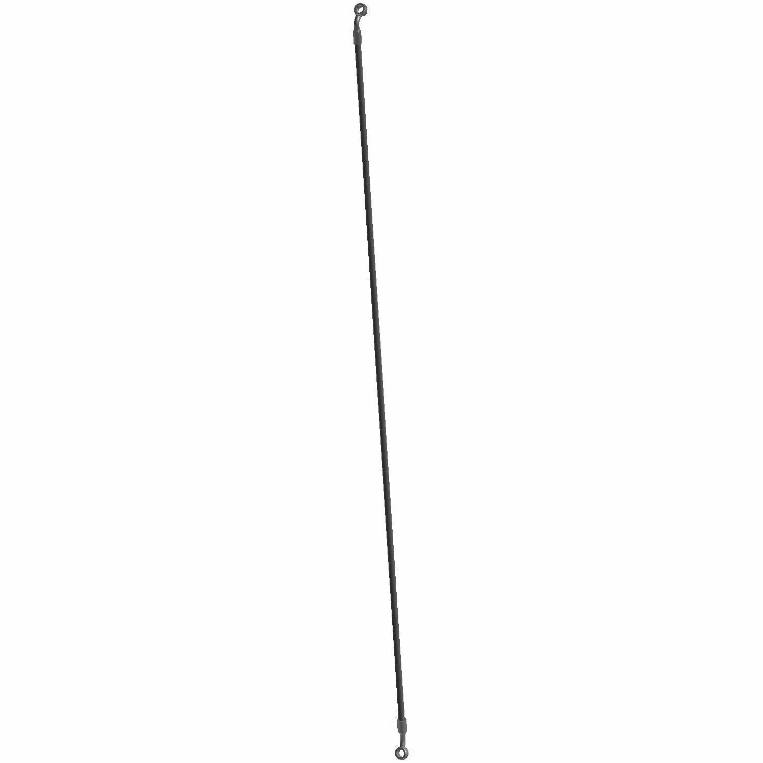 Black flexible front brake line with metal fittings on both ends for Polaris UTVs.
