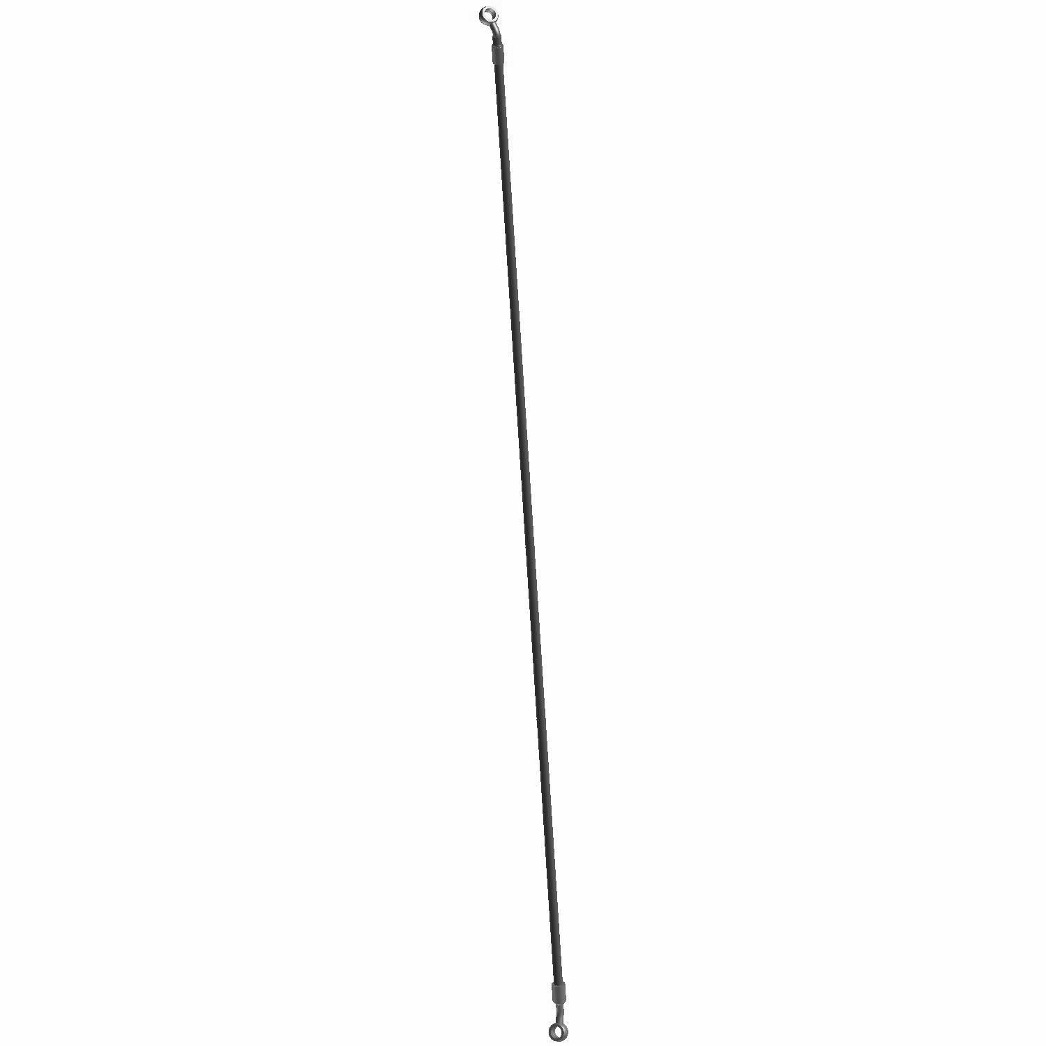 Black flexible front brake line with metal fittings on both ends for Polaris UTVs.