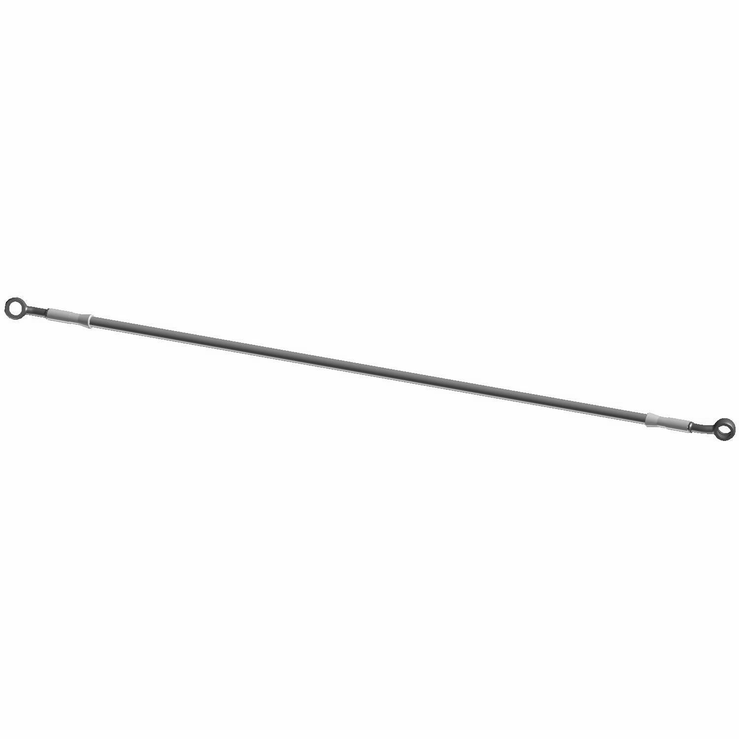 Black metal front brake line with circular fittings on both ends for Polaris RZR-570 models.