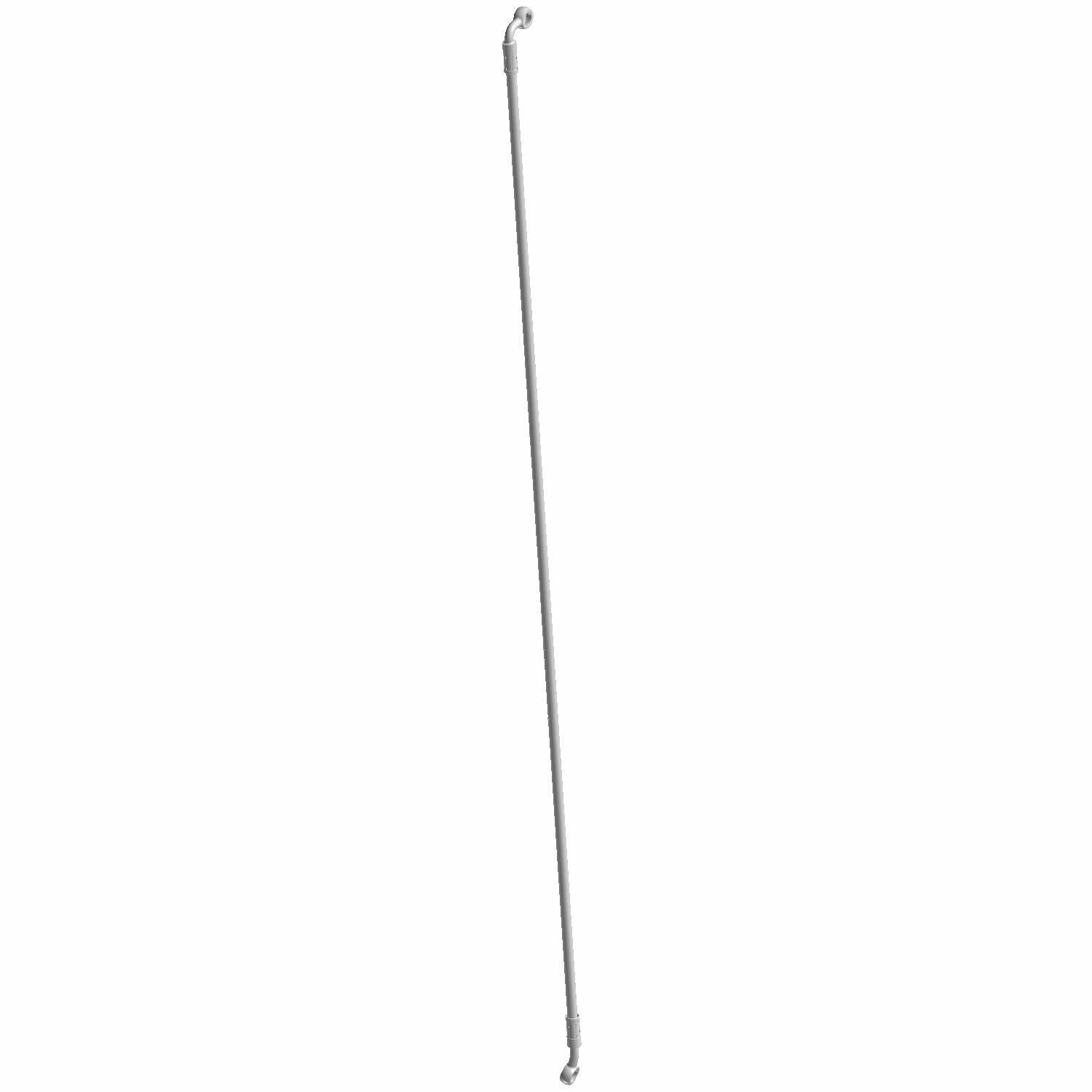 Straight thin metal front brake line with looped ends for Polaris vehicles.