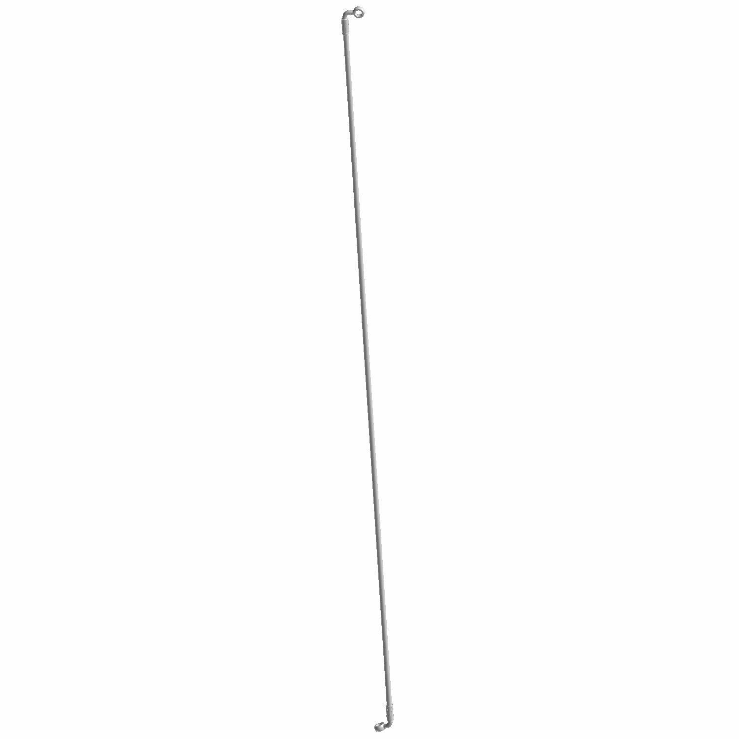 Long, thin metal front brake line with bent ends designed for Polaris UTVs.