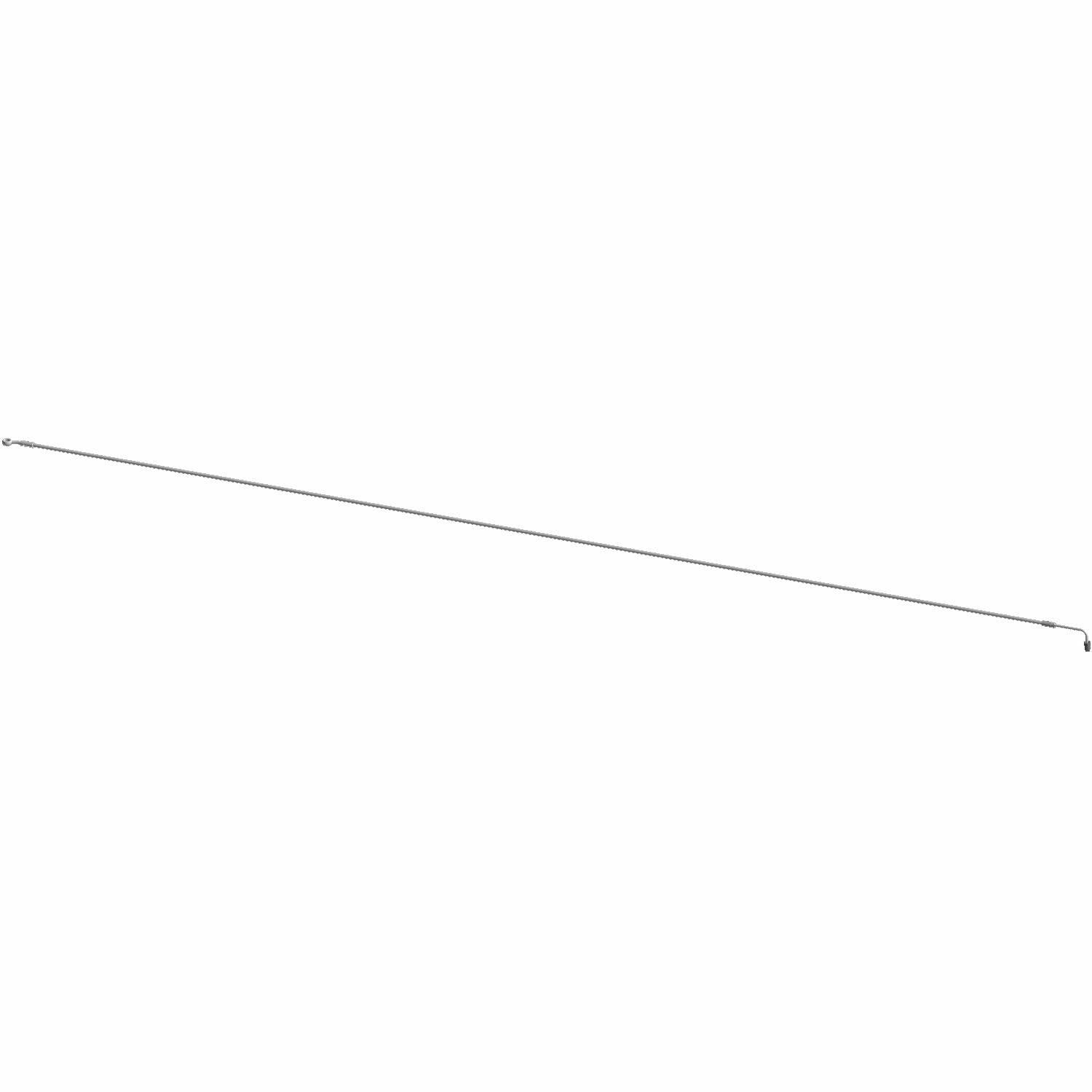 Thin, straight metallic brake line with threaded fittings on both ends for Polaris UTV.