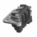 Black and silver Polaris brake caliper with mounting bracket and dual pistons designed for offroad UTVs.