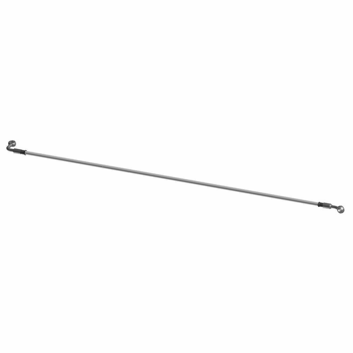 Black metal front brake line with banjo fittings on both ends for Polaris vehicles.