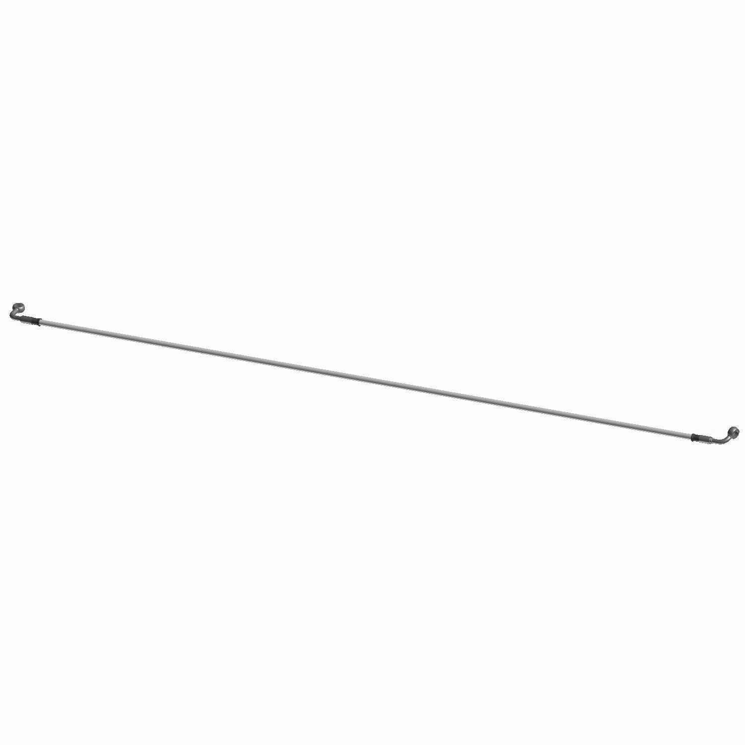 Straight metallic front brake line for Polaris UTV, featuring banjo fittings on both ends.