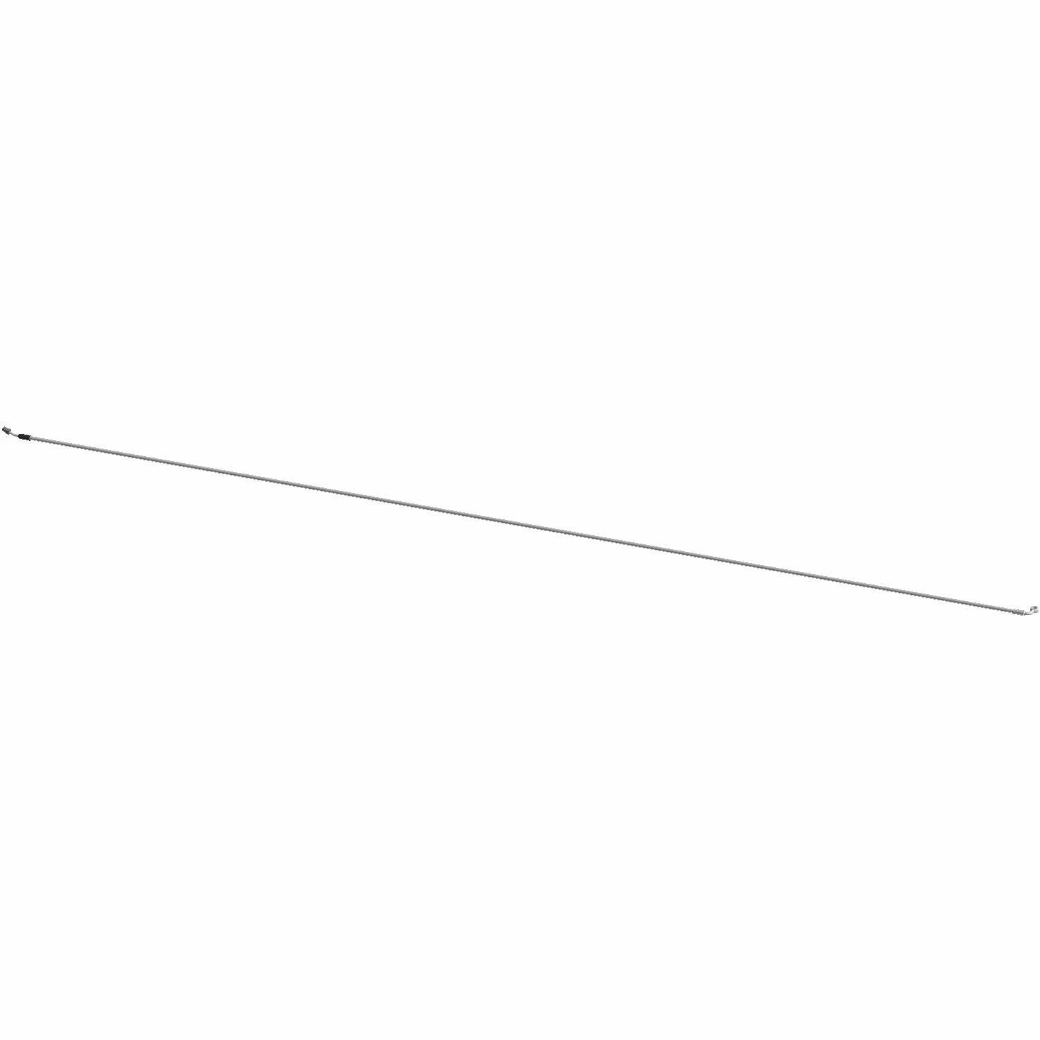 Thin, flexible metal brake line with threaded fittings on both ends for Polaris UTV models.