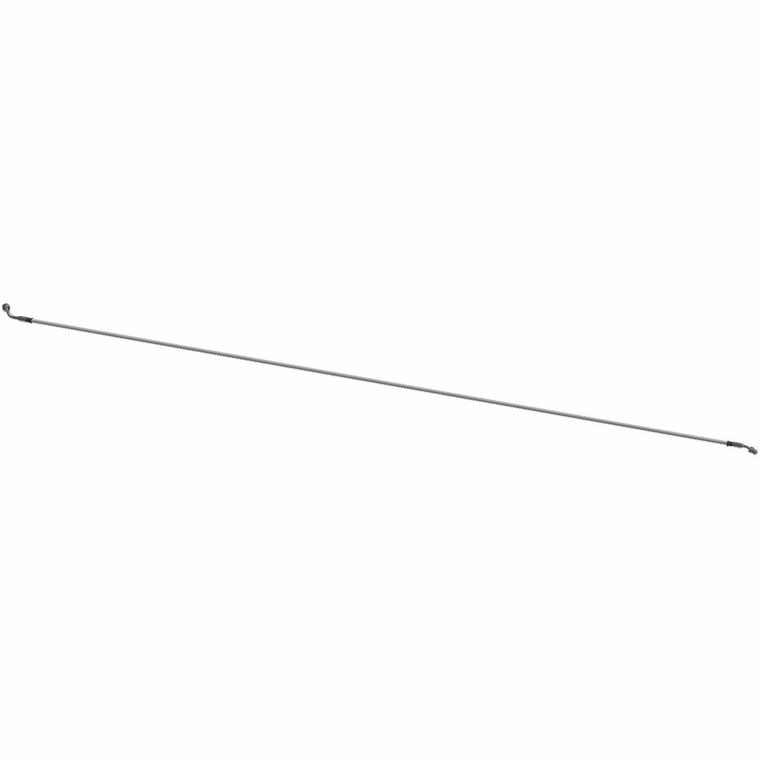 Long, thin metal brake line with small curved fittings on both ends, designed for offroad vehicle use.