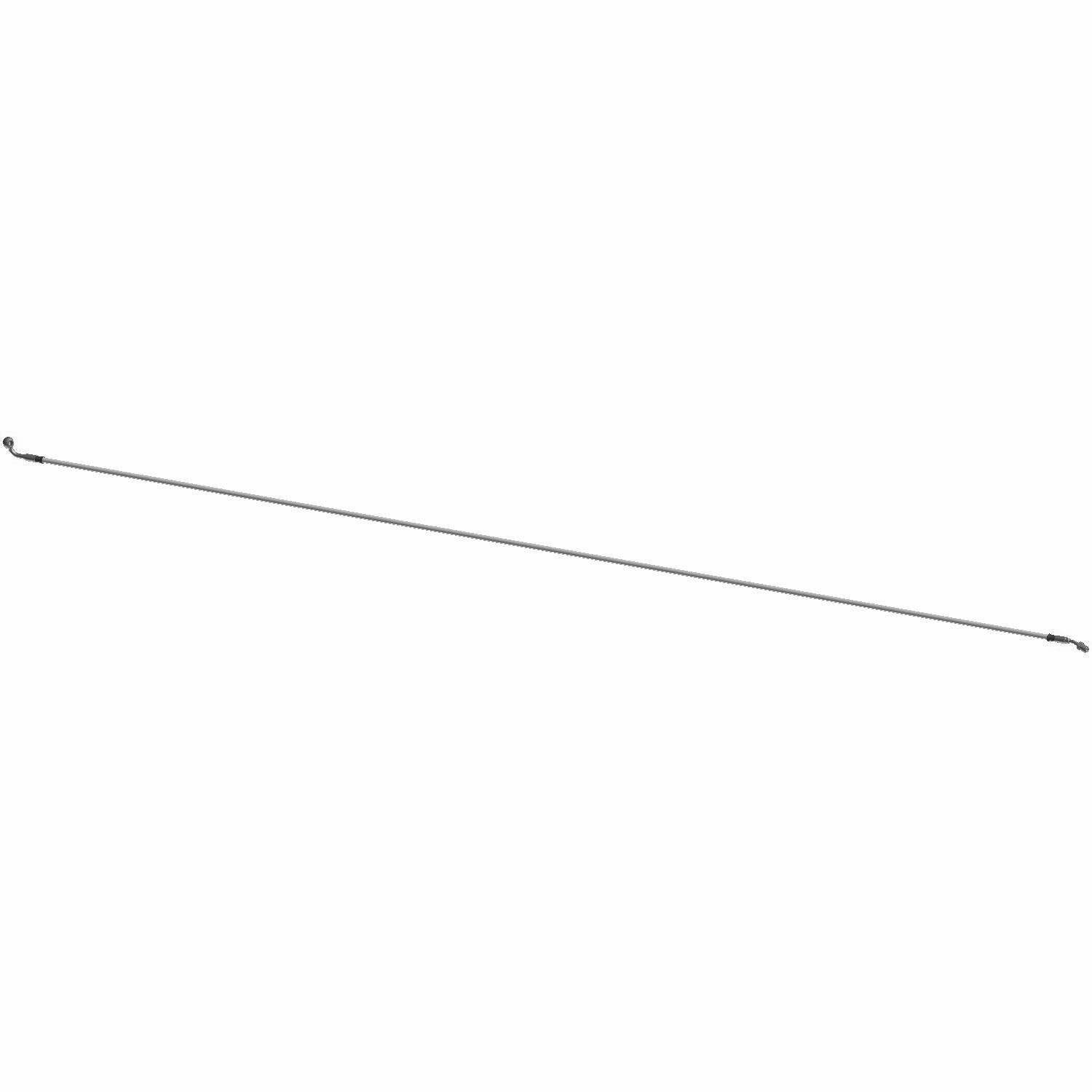 Long thin metal brake line with threaded fittings on both ends, designed for Polaris Ranger UTV models.