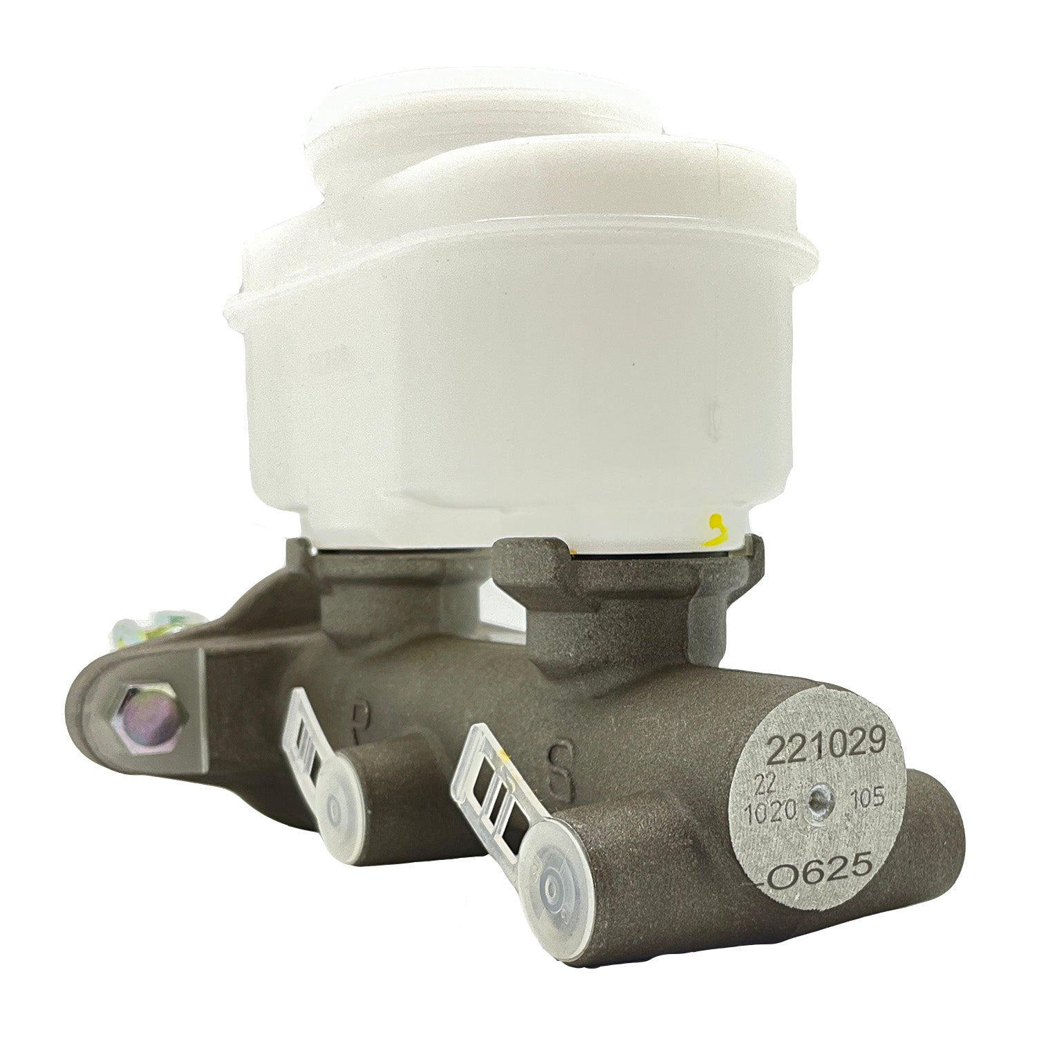 Polaris 3/4 master cylinder assembly with white plastic reservoir and metal body.