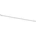 Silver metal front brake line tube with curved ends and connector fittings.