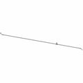 Long, slim metal front brake line with smooth bends and small mounting brackets on a white background.