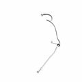 Curved silver metal brake line hose with rounded fittings on both ends for motorcycle front brake system.