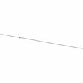 Long, thin silver metal brake line with threaded ends and small mounting brackets.
