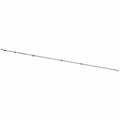 Long slender metallic brake line with multiple small attachment points along its length.