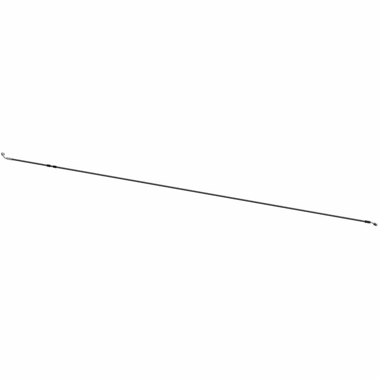 Long, slender black brake line with metal fittings on both ends for offroad vehicle use.