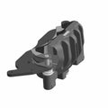 Black 3-piston brake caliper with ridged housing and mounting bracket for Polaris UTV.