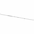 Long thin silver metal rear brake line with several mounting brackets spaced along its length.